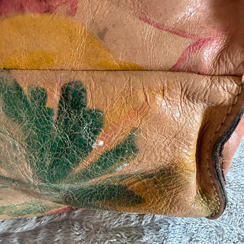 Patricia Nash Lione Floral Shoulder Leather Handbag - Picture 7 of 8